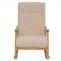 Schaukelstuhl HWC-K10, Relaxsessel, Holz FSC Stoff/Textil Boucl (450g/m) ~ beige, Gestell natur
