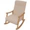 Schaukelstuhl HWC-K10, Relaxsessel, Holz FSC Stoff/Textil Boucl (450g/m) ~ beige, Gestell natur