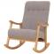 Schaukelstuhl HWC-K10, Relaxsessel, Holz FSC Stoff/Textil Boucl (450g/m) ~ grau, Gestell natur
