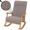 Schaukelstuhl HWC-K10, Relaxsessel, Holz FSC Stoff/Textil Boucl (450g/m) ~ grau, Gestell natur