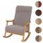 Schaukelstuhl HWC-K10, Relaxsessel, Holz FSC Stoff/Textil Boucl (450g/m) ~ grau, Gestell natur