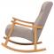 Schaukelstuhl HWC-K10, Relaxsessel, Holz FSC Stoff/Textil Boucl (450g/m) ~ grau, Gestell natur
