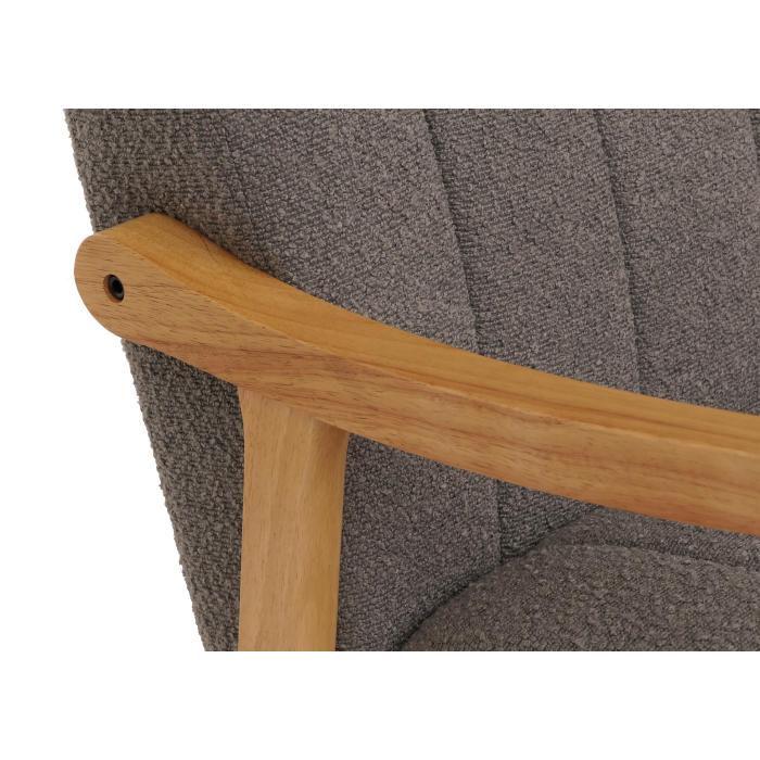 Schaukelstuhl HWC-K10, Relaxsessel, Holz FSC Stoff/Textil Boucl (450g/m) ~ dunkelgrau, Gestell natur