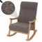 Schaukelstuhl HWC-K10, Relaxsessel, Holz FSC Stoff/Textil Boucl (450g/m) ~ dunkelgrau, Gestell natur