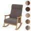 Schaukelstuhl HWC-K10, Relaxsessel, Holz FSC Stoff/Textil Boucl (450g/m) ~ dunkelgrau, Gestell natur