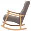 Schaukelstuhl HWC-K10, Relaxsessel, Holz FSC Stoff/Textil Boucl (450g/m) ~ dunkelgrau, Gestell natur