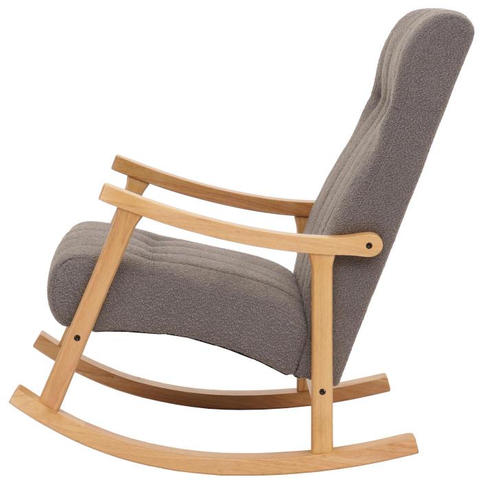 Schaukelstuhl HWC-K10, Relaxsessel, Holz FSC Stoff/Textil Boucl (450g/m) ~ dunkelgrau, Gestell natur