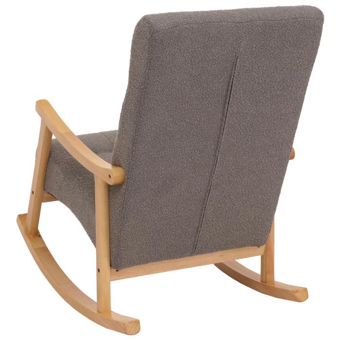 Schaukelstuhl HWC-K10, Relaxsessel, Holz FSC Stoff/Textil Boucl (450g/m) ~ dunkelgrau, Gestell natur
