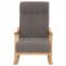 Schaukelstuhl HWC-K10, Relaxsessel, Holz FSC Stoff/Textil Boucl (450g/m) ~ dunkelgrau, Gestell natur