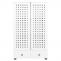 Schrank HWC-N87, Wohnzimmerschrank, 3D-Flecht-Design 2 Tren 3 Staufcher 2 Schubladen Soft-Close, 138x80x36cm ~ wei