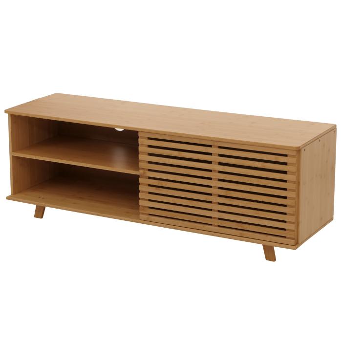 Bambus TV-Rack HWC-N80, Fernsehtisch Lowboard Kommode, Staufcher FSC-zertifiziert 50x140x40cm