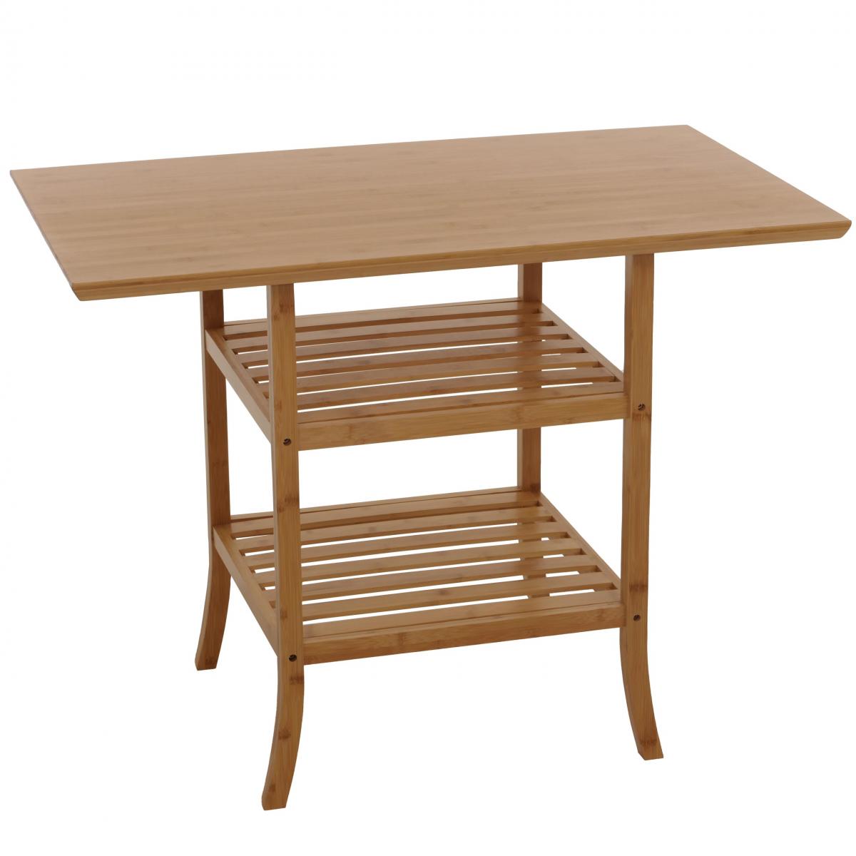 Bambus Tisch HWC-N84, Balkontisch Beistelltisch Esszimmertisch Mehrzwecktisch, FSC-zertifiziert 100x60cm