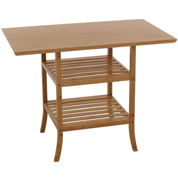 Bambus Tisch HWC-N84, Balkontisch Beistelltisch Esszimmertisch Mehrzwecktisch, FSC-zertifiziert 100x60cm