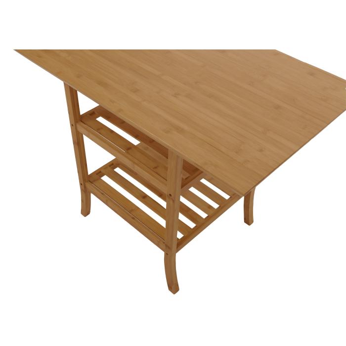 Bambus Tisch HWC-N84, Balkontisch Beistelltisch Esszimmertisch Mehrzwecktisch, FSC-zertifiziert 100x60cm