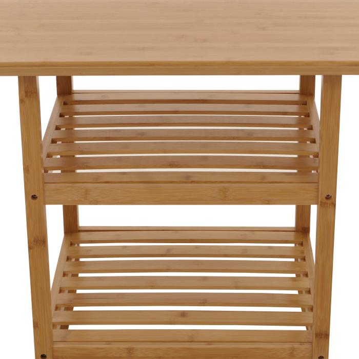 Bambus Tisch HWC-N84, Balkontisch Beistelltisch Esszimmertisch Mehrzwecktisch, FSC-zertifiziert 100x60cm