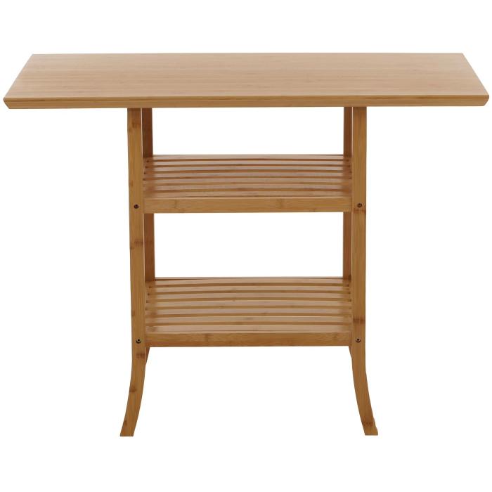 Bambus Tisch HWC-N84, Balkontisch Beistelltisch Esszimmertisch Mehrzwecktisch, FSC-zertifiziert 100x60cm