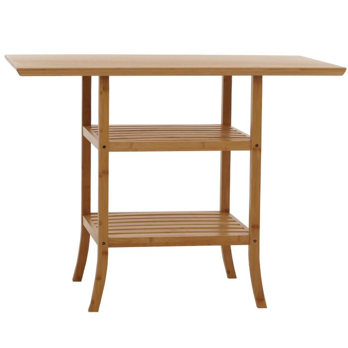 Bambus Tisch HWC-N84, Balkontisch Beistelltisch Esszimmertisch Mehrzwecktisch, FSC-zertifiziert 100x60cm