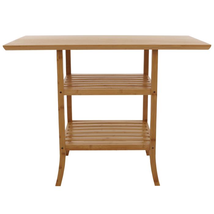 Bambus Tisch HWC-N84, Balkontisch Beistelltisch Esszimmertisch Mehrzwecktisch, FSC-zertifiziert 100x60cm