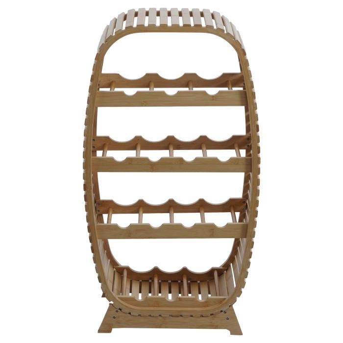 Bambus Weinregal HWC-N85, Weinstnder Flaschenregal fr 14 Flaschen, FSC-zertifiziert 85x46x25cm