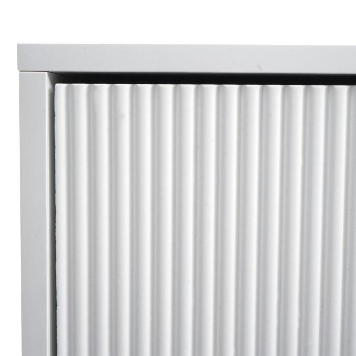 Nachttisch HWC-N89, Kommode Beistelltisch Nachtschrank, 3D-Design Schublade Melamin Holz, 55x48x41cm ~ wei