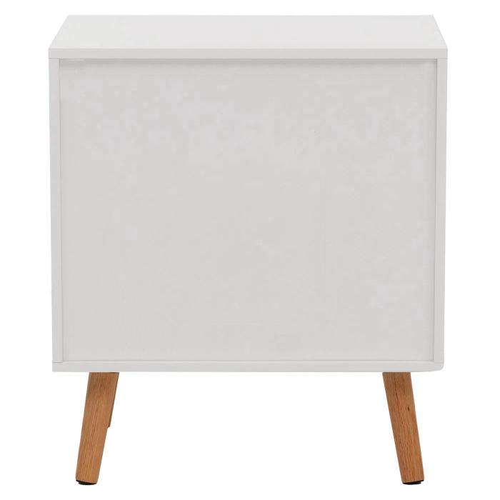 Nachttisch HWC-N89, Kommode Beistelltisch Nachtschrank, 3D-Design Schublade Melamin Holz, 55x48x41cm ~ wei