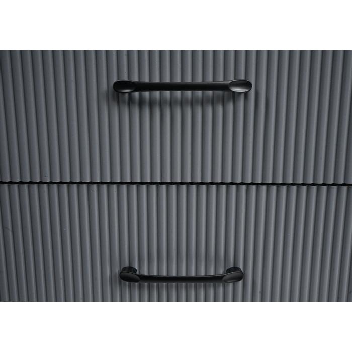 Nachttisch HWC-N89, Kommode Beistelltisch Nachtschrank, 3D-Design Schublade Melamin Holz, 55x48x41cm ~ Marmor-Optik grau