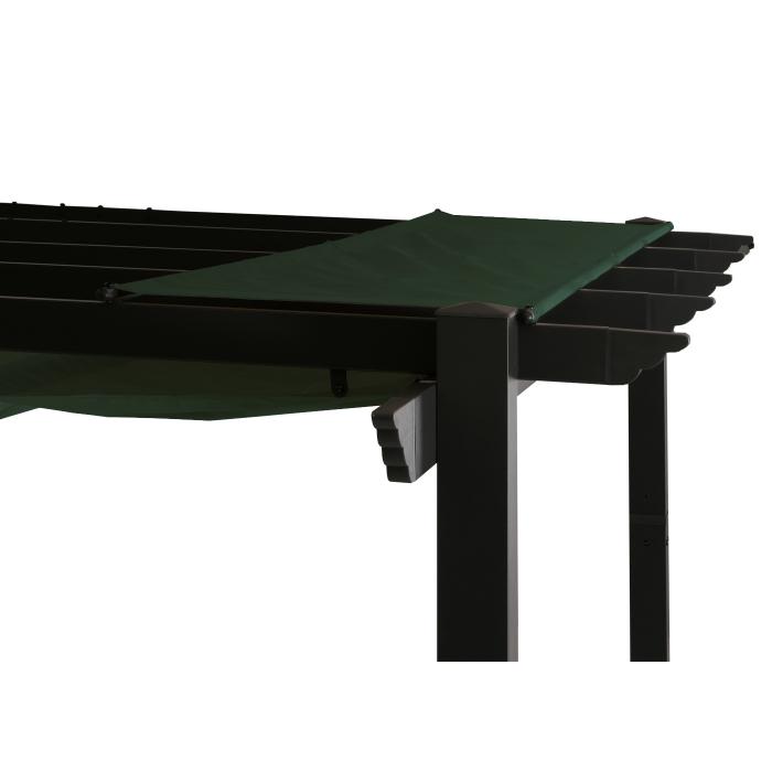Aluminium Pergola HWC-N93, Gartenpavillon Pavillon Garten, stabiles 8cm-Gestell Schiebedach UV50+ 3x4m ~ grün