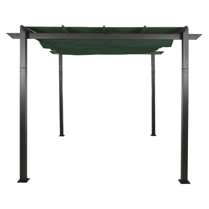 Aluminium Pergola HWC-N93, Gartenpavillon Pavillon Garten, stabiles 8cm-Gestell Schiebedach UV50+ 3x3m ~ grn