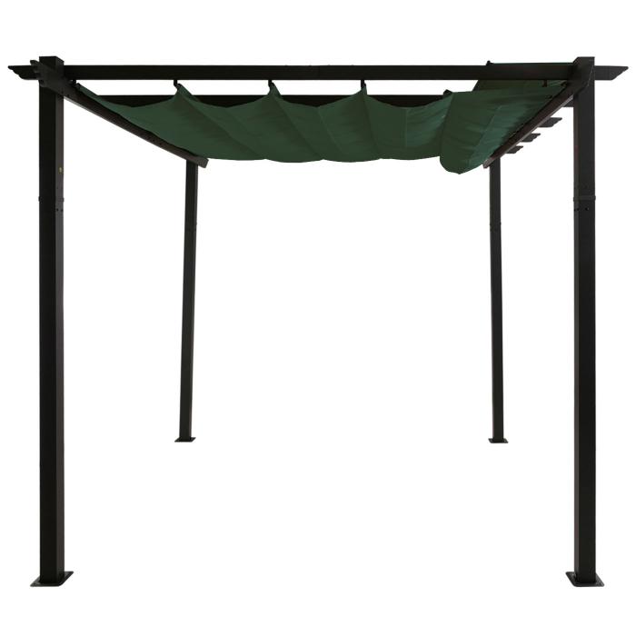 Aluminium Pergola HWC-N93, Gartenpavillon Pavillon Garten, stabiles 8cm-Gestell Schiebedach UV50+ 3x3m ~ grn