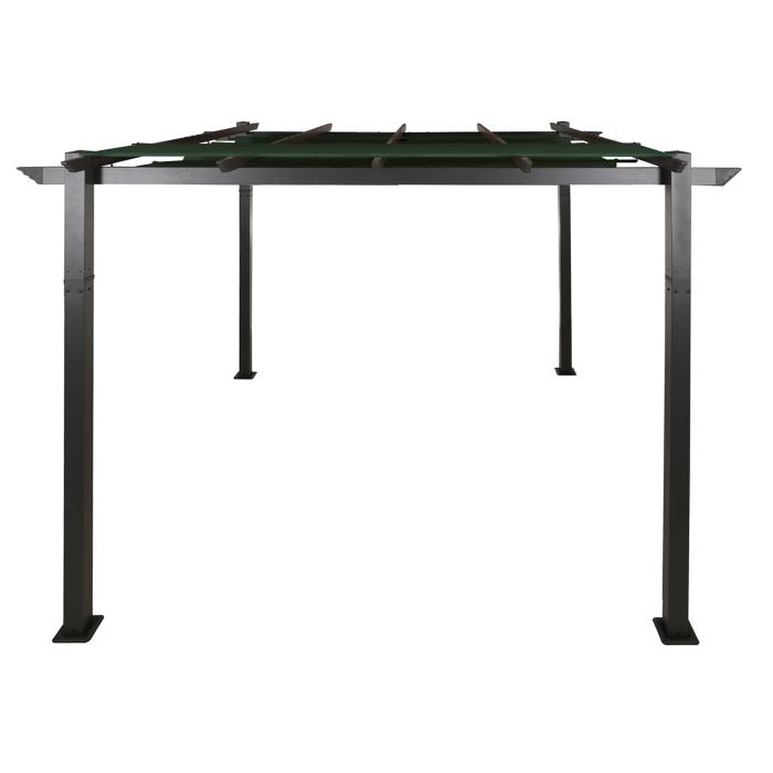 Aluminium Pergola HWC-N93, Gartenpavillon Pavillon Garten, stabiles 8cm-Gestell Schiebedach UV50+ 3x3m ~ grn