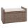 Aufbewahrungstruhe M92, Truhe Sitzbank Garderobenbank, Kissen Kubu Rattan 88cm ~ grau-braun