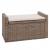 Aufbewahrungstruhe M92, Truhe Sitzbank Garderobenbank, Kissen Kubu Rattan 88cm ~ grau-braun