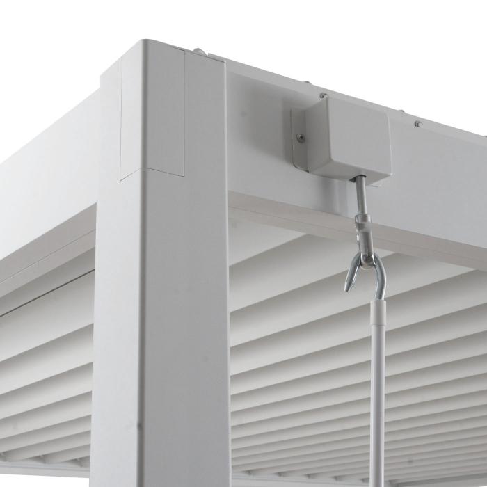 Alu Pergola HWC-N94, Lamellen-Pavillon Terrassenberdachung, stabiles 10cm-Metall-Gestell 3x3m ~ wei