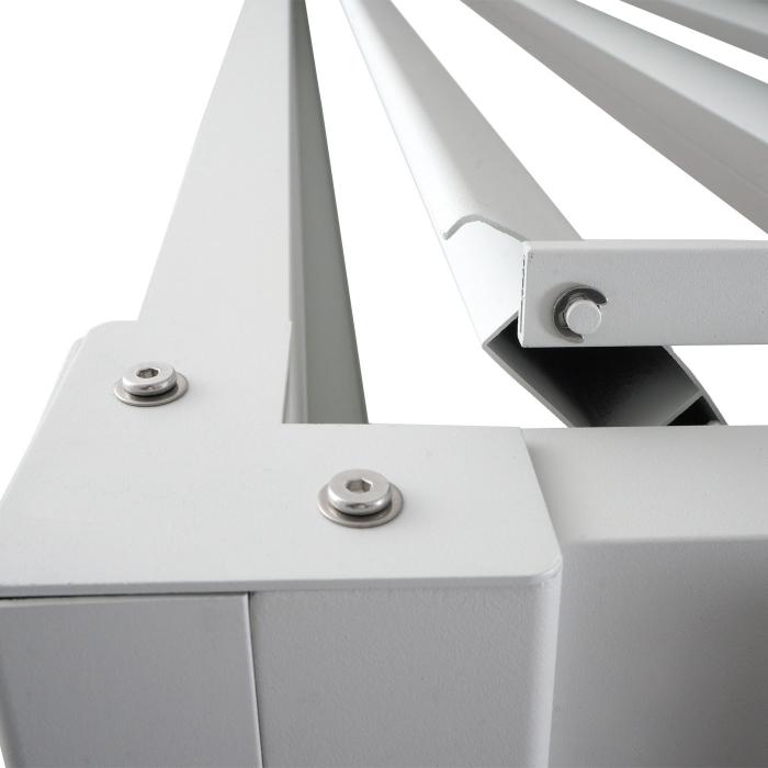 Alu Pergola HWC-N94, Lamellen-Pavillon Terrassenberdachung, stabiles 10cm-Metall-Gestell 3x3m ~ wei