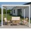 Stimmungsfotos vor ansprechendem Ambiente fr Produkt Alu Pergola HWC-N94, Lamellen-Pavillon Terrassenberdachung, stabiles 10cm-Metall-Gestell 3x3m ~ wei