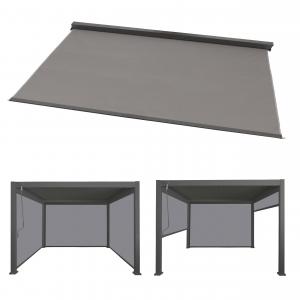 Seitenwand fr Pergola HWC-N94 3x3m, Pavillon Rollo Ersatzseitenwand, Stoff/Textil 206x272cm ~ anthrazit