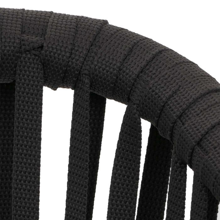 Gartengarnitur HWC-N41, Tisch+6xStuhl, wetterfest Alu 180x80cm, Seilgeflecht Rope ~ anthrazit, Kissen dunkelgrau