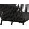 Gartengarnitur HWC-N41, Tisch+6xStuhl, wetterfest Alu 180x80cm, Seilgeflecht Rope ~ anthrazit, Kissen dunkelgrau