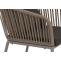 Gartengarnitur HWC-N41, Tisch+4xStuhl, wetterfest Alu 140x80cm, Seilgeflecht Rope ~ grau, Kissen dunkelgrau