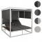 Aluminium Lounge-Gartenliege HWC-M63b, XL Sonnenliege Bali-Liege Daybed, 10cm-Polster ~ wei Polster grau