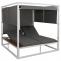 Aluminium Lounge-Gartenliege HWC-M63b, XL Sonnenliege Bali-Liege Daybed, 10cm-Polster ~ wei Polster grau
