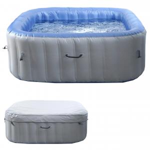 Whirlpool HWC-N97, Ersatz-Pool 6 Personen, In-/Outdoor aufblasbar PVC laminiert, eckig 198cm, grau-blau