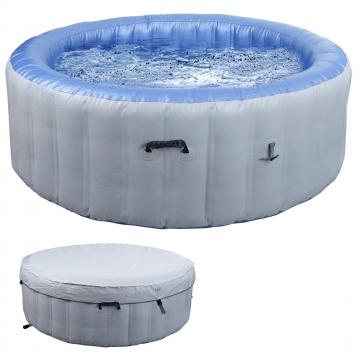 Whirlpool HWC-N97, Ersatz-Pool 5 Personen, In-/Outdoor aufblasbar PVC laminiert, rund 198cm, grau-blau