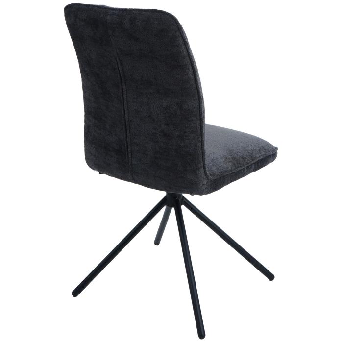 2er-Set Esszimmerstuhl HWC-N99, Kchenstuhl, drehbar Auto-Return, Stoff/Textil Chenille (340g/m) ko-Tex ~ dunkelgrau