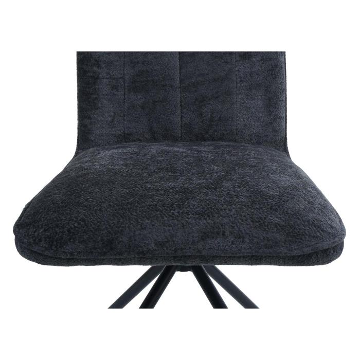 2er-Set Esszimmerstuhl HWC-N99, Kchenstuhl, drehbar Auto-Return, Stoff/Textil Chenille (340g/m) ko-Tex ~ dunkelgrau