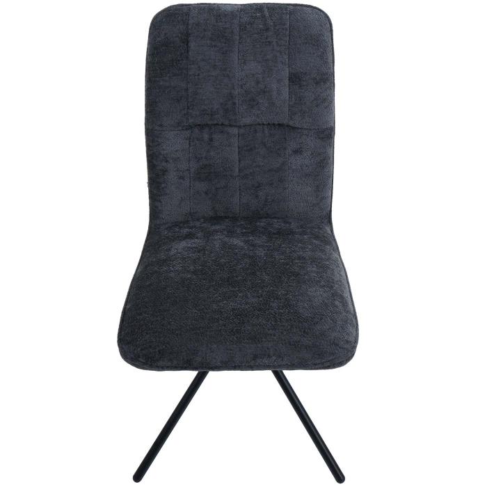 2er-Set Esszimmerstuhl HWC-N99, Kchenstuhl, drehbar Auto-Return, Stoff/Textil Chenille (340g/m) ko-Tex ~ dunkelgrau
