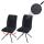 2er-Set Esszimmerstuhl HWC-N99, Kchenstuhl, drehbar Auto-Return, Stoff/Textil Chenille (340g/m) ko-Tex ~ dunkelgrau