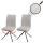 2er-Set Esszimmerstuhl HWC-N99, Kchenstuhl, drehbar Auto-Return, Stoff/Textil Chenille (340g/m) ko-Tex ~ creme