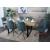6er-Set Esszimmerstuhl HWC-N99, Kchenstuhl, drehbar Auto-Return, Stoff/Textil Chenille (340g/m) ko-Tex ~ blau-grn