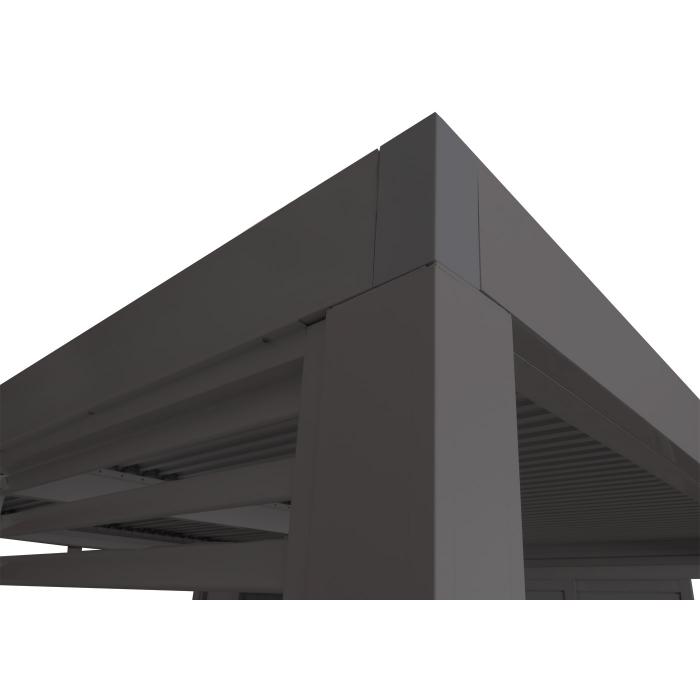 3er-Set Aluminium Paneele für Pergola HWC-L46, Terrassenüberdachung, Lamellenpaneel Modul, 204x271cm ~ anthrazit